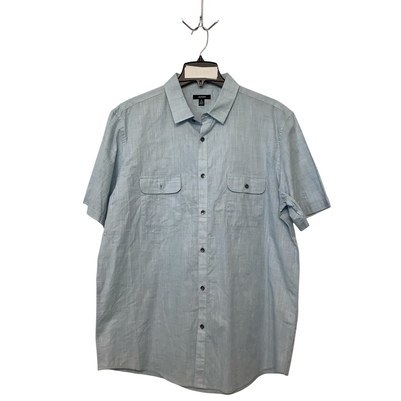 Alfani Mens Regular Fit Short Sleeve Button Up Shirt XL Light Blue Solid