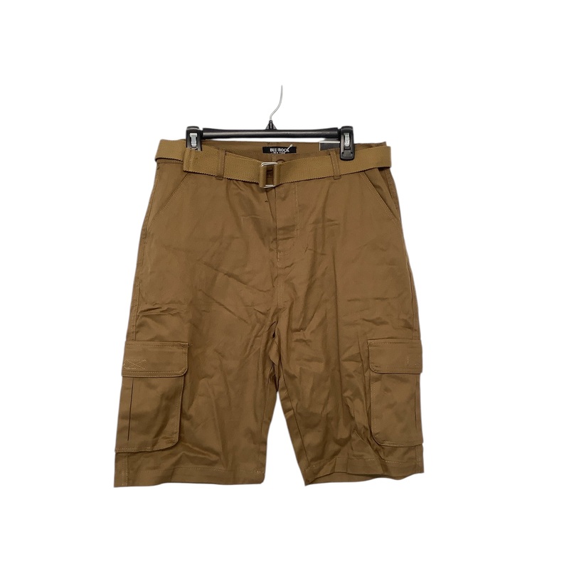 Blu Rock New York Mens Regular Fit 10" Cargo Shorts 34 Brown Solid