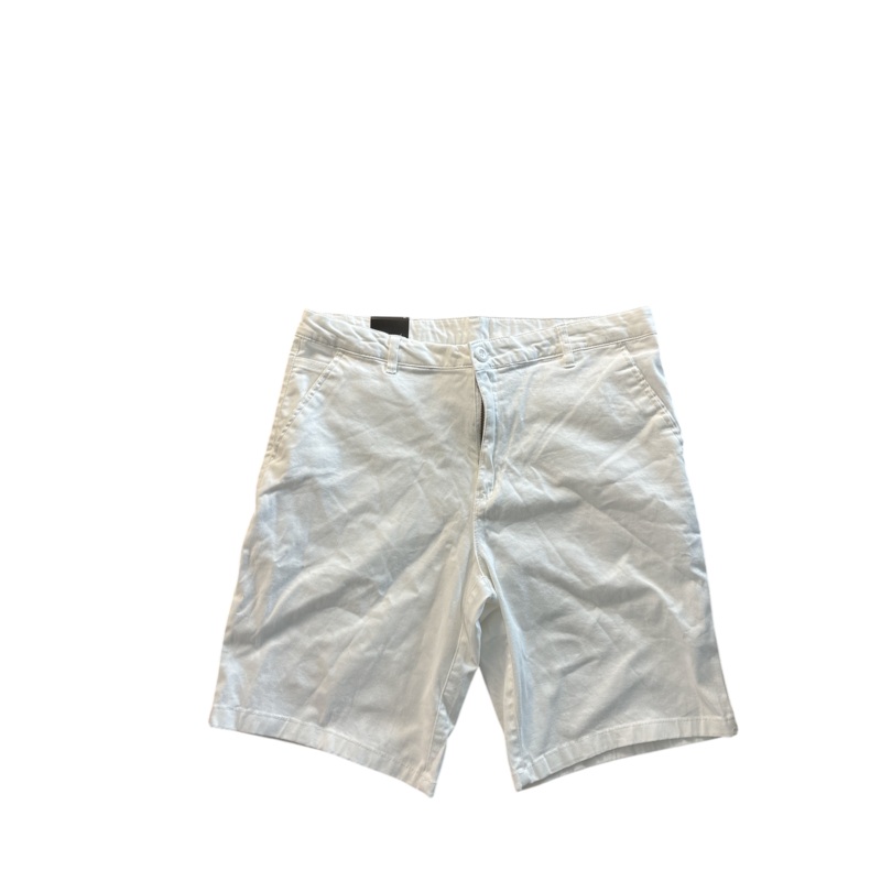 Galaxy By Harvic Mens Slim Fit Chino Shorts 34 White Solid Stretch