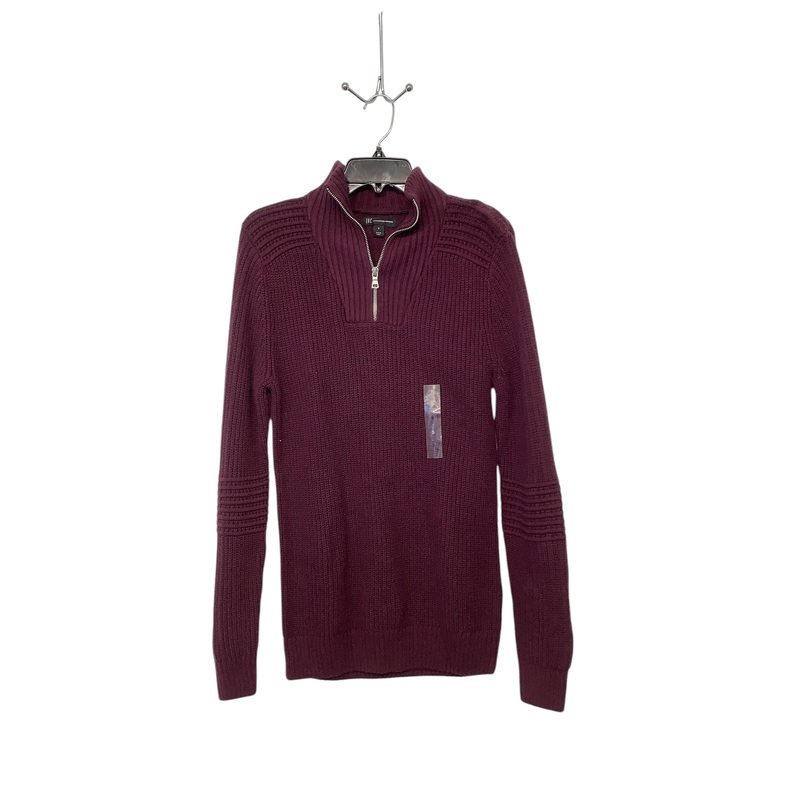 INC International Concepts Mens Regular Fit Quarter Zip Sweater Small Red Solid