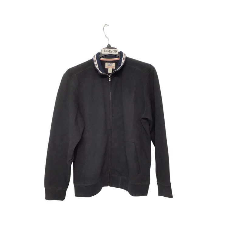 Lands End Mens Regular Fit Full Zip Sweatshirt Large Black