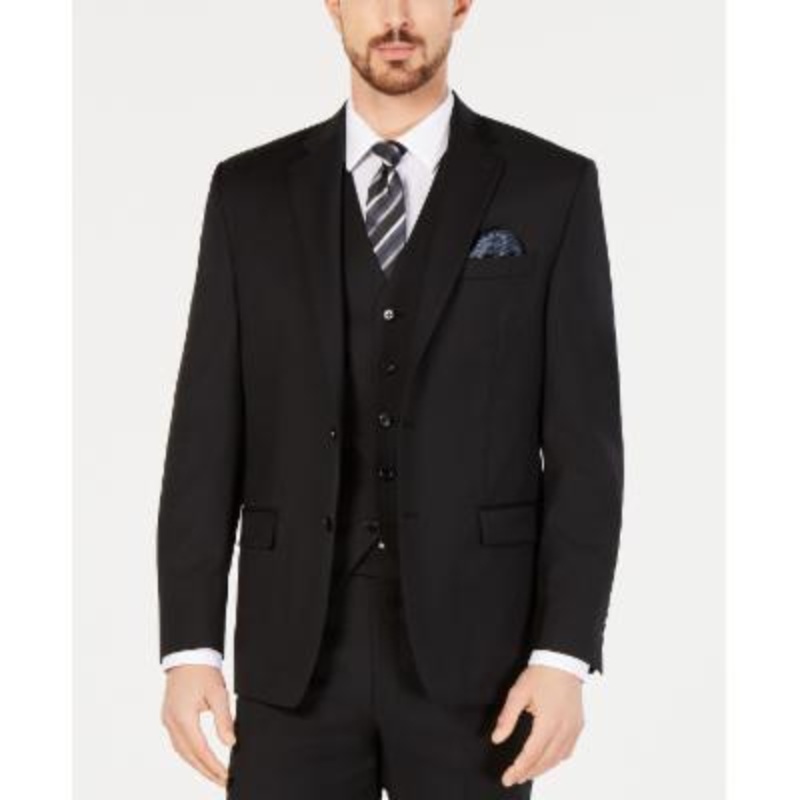 Lauren Ralph Lauren Mens Classic fit Suit Jacket Blazer 43 R Black Solid