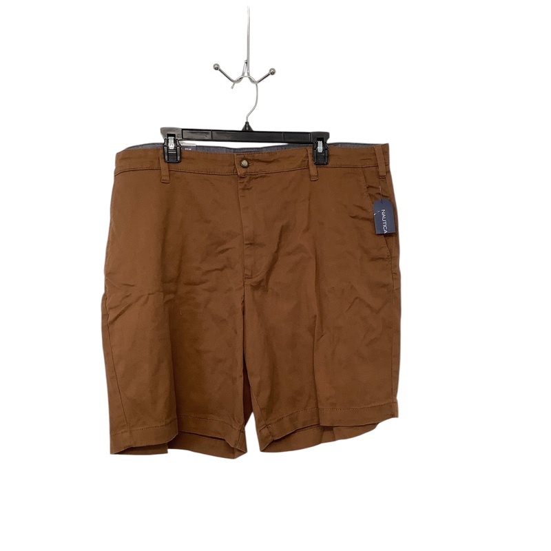 Nautica Mens Classic Fit 8.5" Casual Shorts 42 Brown Solid