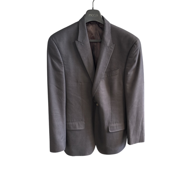 Sean John Mens Classic fit Sport Coat Blazer 40 R Black Plaid
