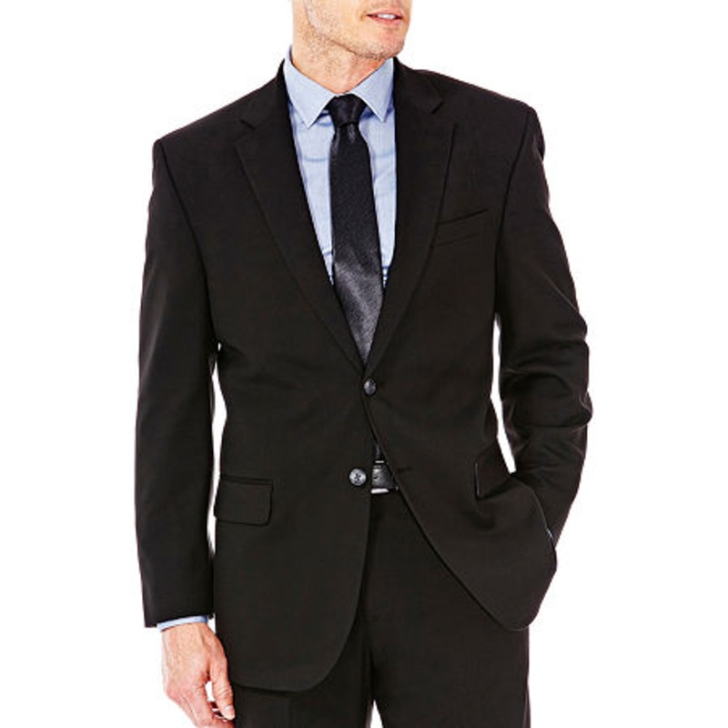 Haggar Mens Regular fit Suit Jacket Blazer 48 L Black Solid