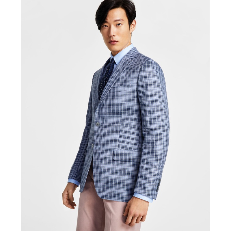 Lauren By Ralph Lauren Mens Classic Fit Sport Coat Blazer 38 S Blue Plaid