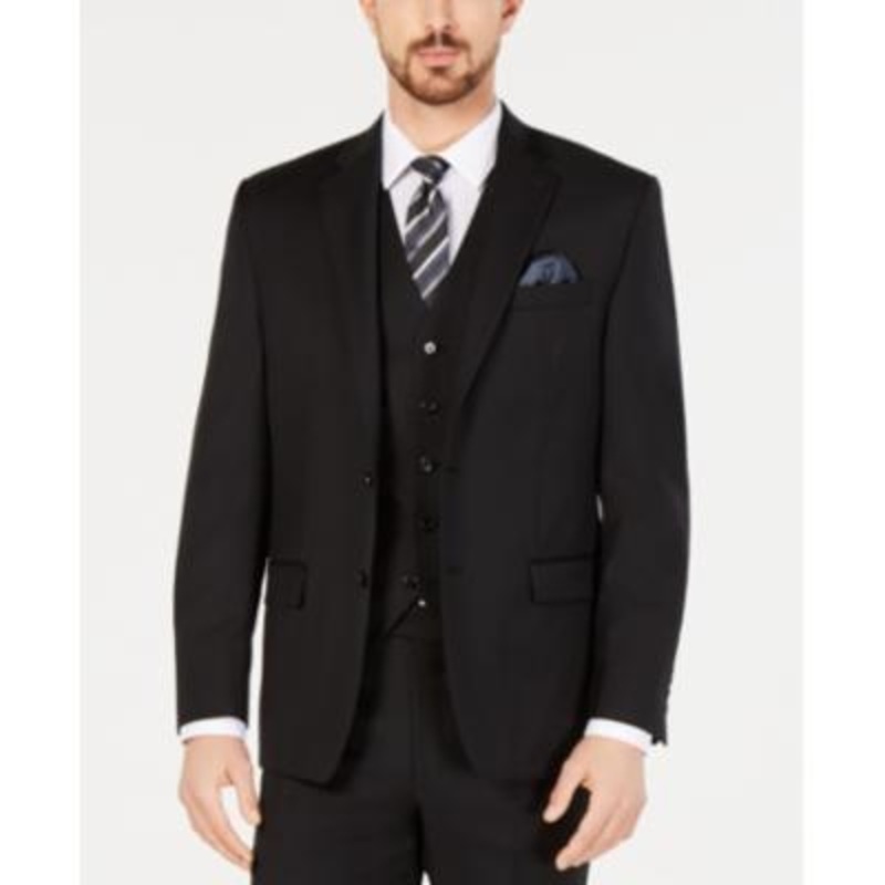 Lauren Ralph Lauren Mens Classic fit Suit Jacket Blazer 44 R Black Solid