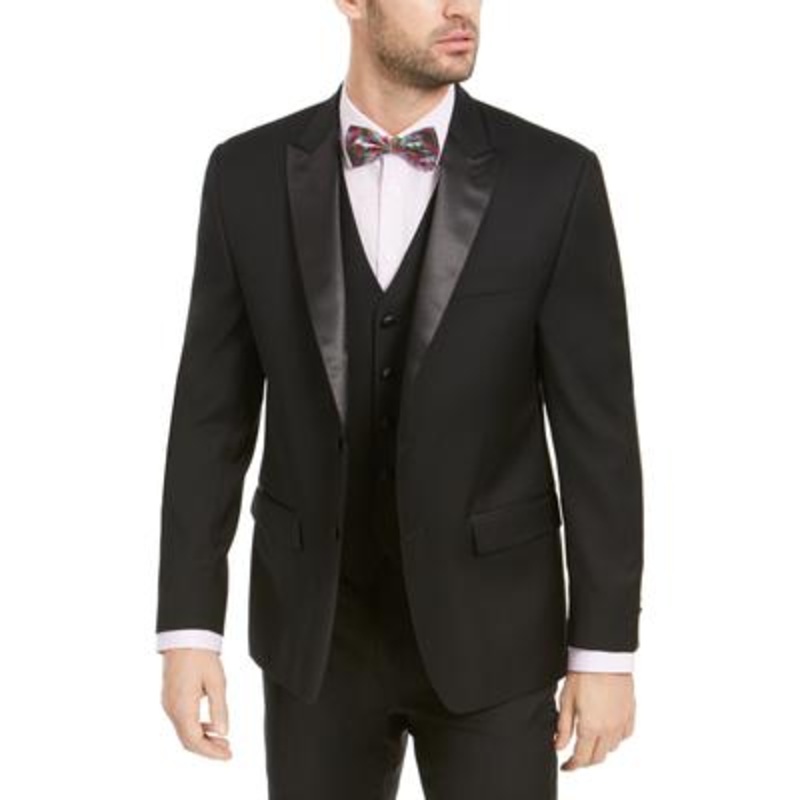 Lauren Ralph Lauren Mens Classic fit Tuxedo Suit Jacket Blazer 60 R Black Solid
