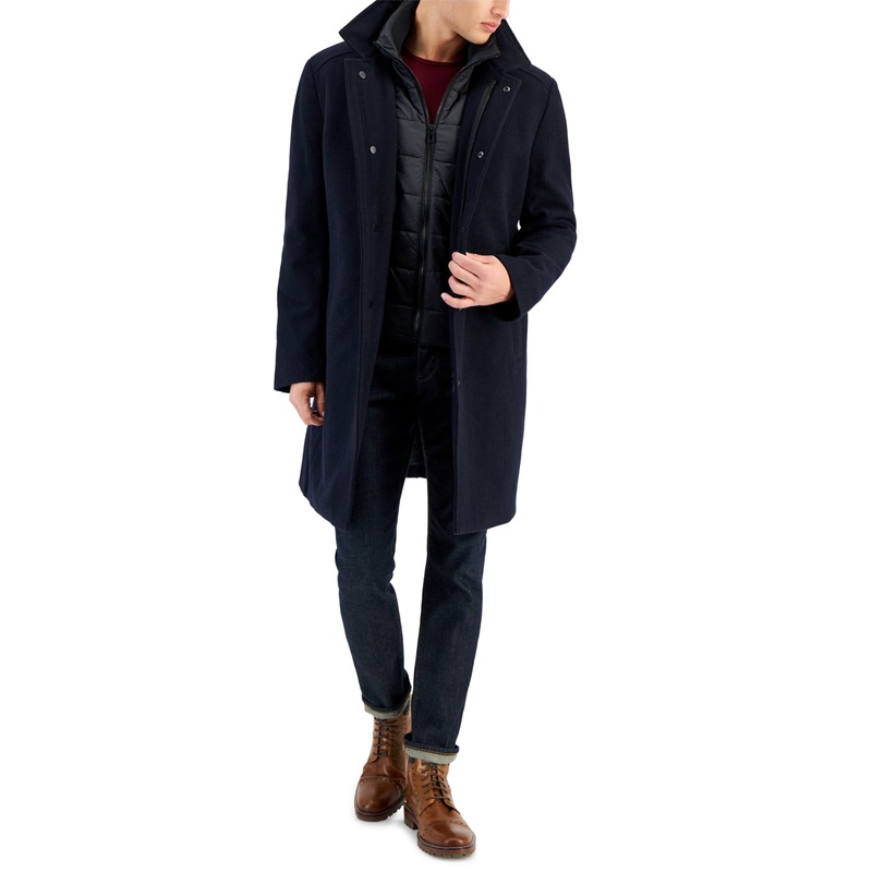 Nautica Mens Classic fit Overcoat Coat 36 S Blue