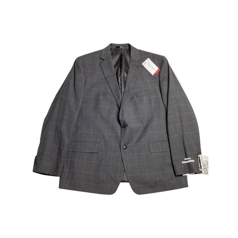 Perry Ellis Mens Classic fit 2 Piece Suit 42 R / 35 Waist Grey Check