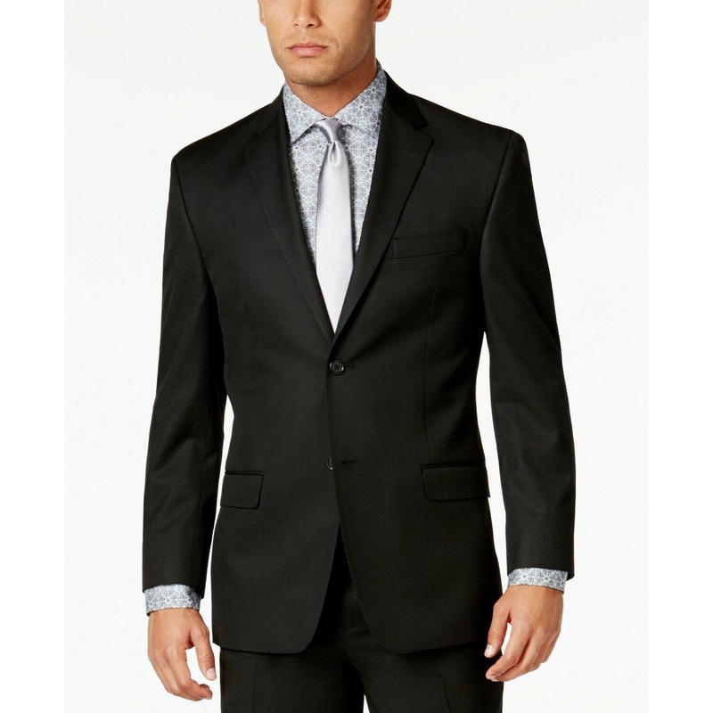 Sean John Mens Classic fit Suit Jacket Blazer 42 XL Black Solid
