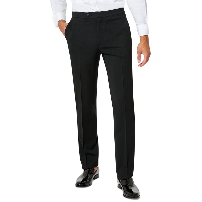 Tommy Hilfiger Mens Modern fit Tuxedo Dress Pants 34 / 32 Black Solid