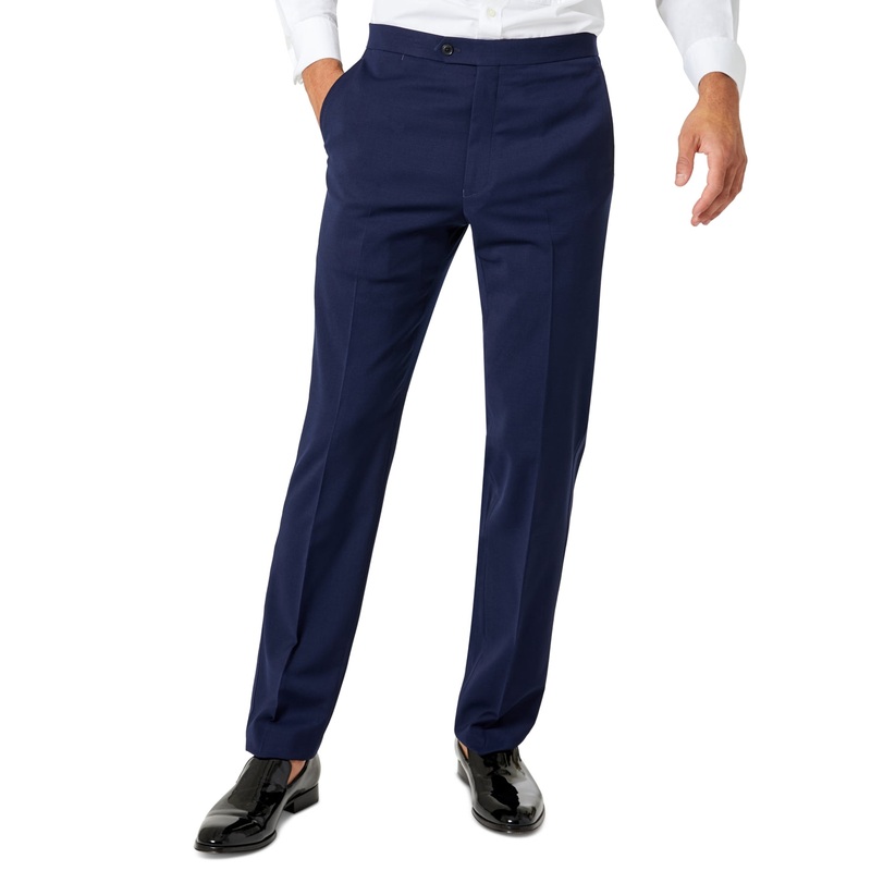Tommy Hilfiger Mens Modern Fit Tuxedo Dress Pants 34 / 32 Navy Blue Solid
