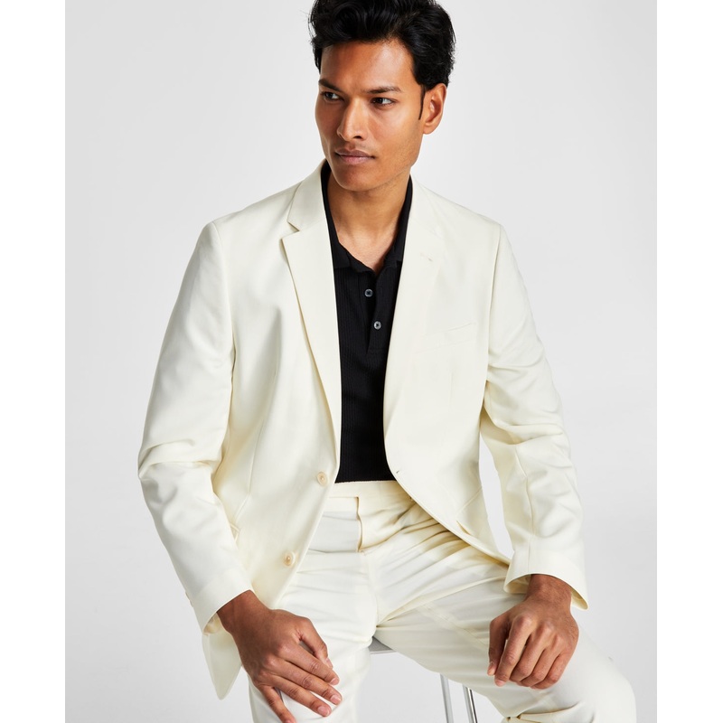 Vince Camuto Mens Slim fit Suit Jacket Blazer 40 S White Solid