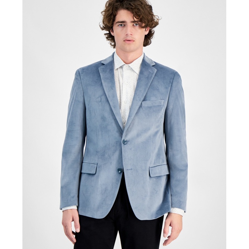 Alfani Mens Slim fit Sport Coat Blazer 44 R Blue Solid