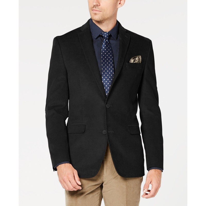 Bar III Men's Slim-Fit Stretch Corduroy Sport Coat 38S Black