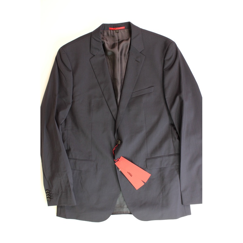Hugo Boss Mens Jeffrey Modern Fit Suit Jacket Sport Coat 44L Navy Blue