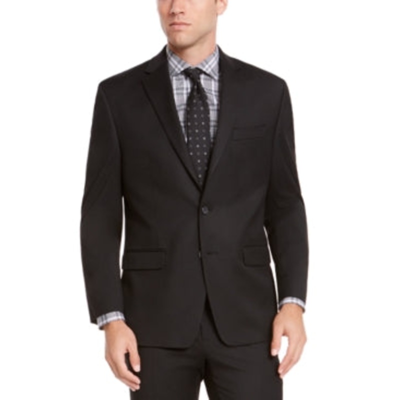 Izod Mens Classic fit Suit Jacket Blazer 42 R Black Solid