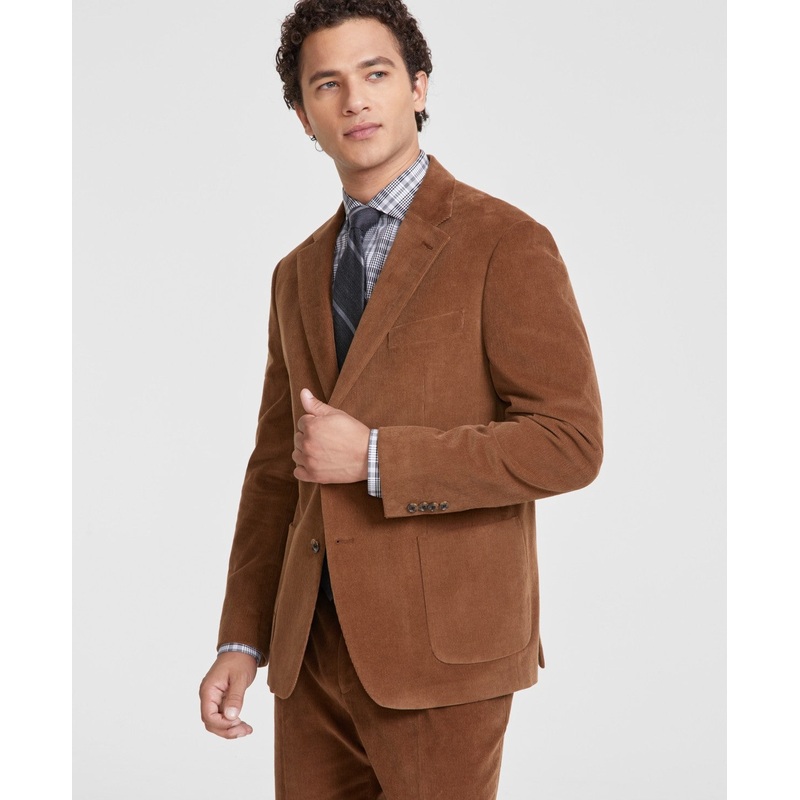 Tommy Hilfiger Mens Modern fit Corduroy Suit Jacket Blazer 44 R Brown