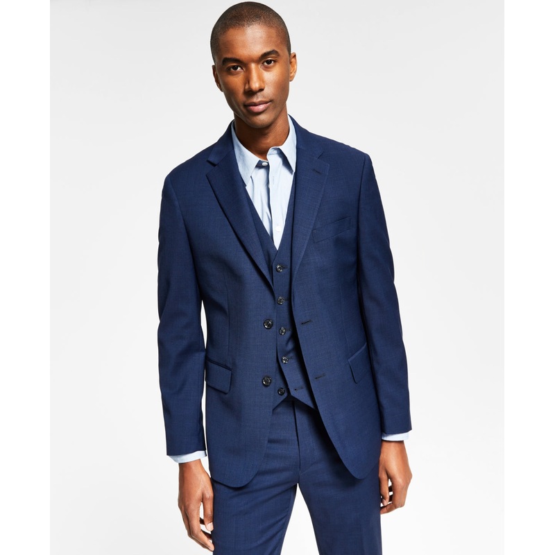 Tommy Hilfiger Mens Modern fit Suit Jacket Blazer 48 L Blue Solid