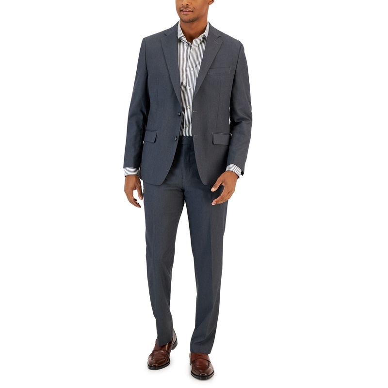 Van Heusen Mens Slim fit 2 Piece Suit 46 L / 39 Waist Grey