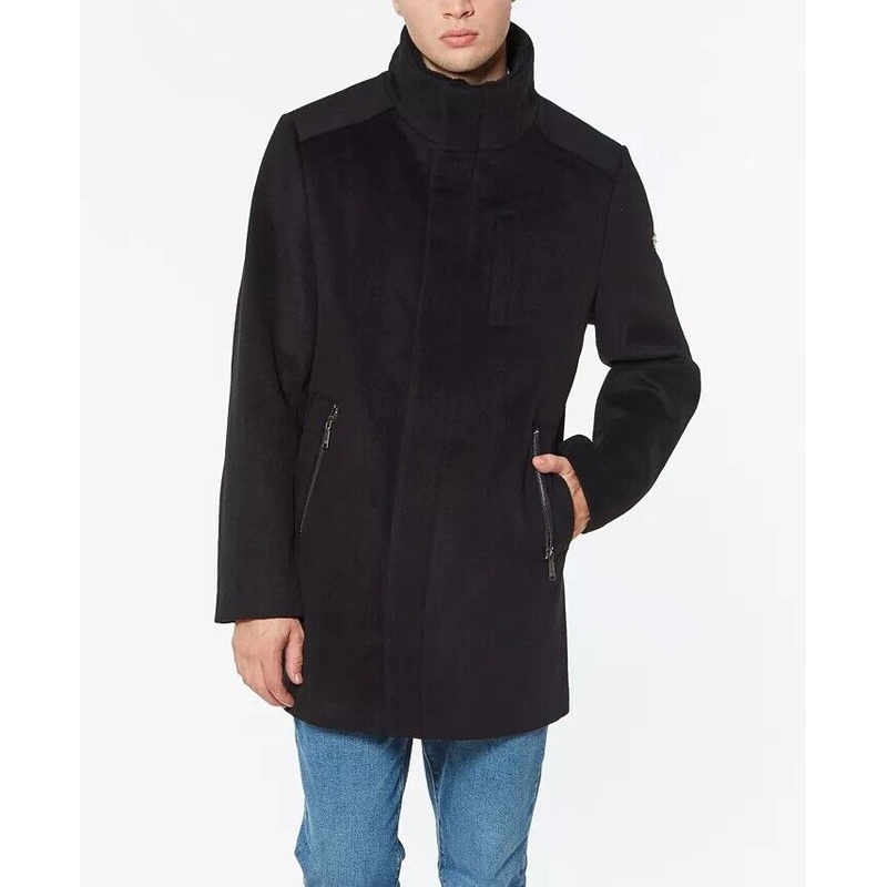VINCE CAMUTO Men's Wool Topper Coat Overcaot 2XL XXL Black