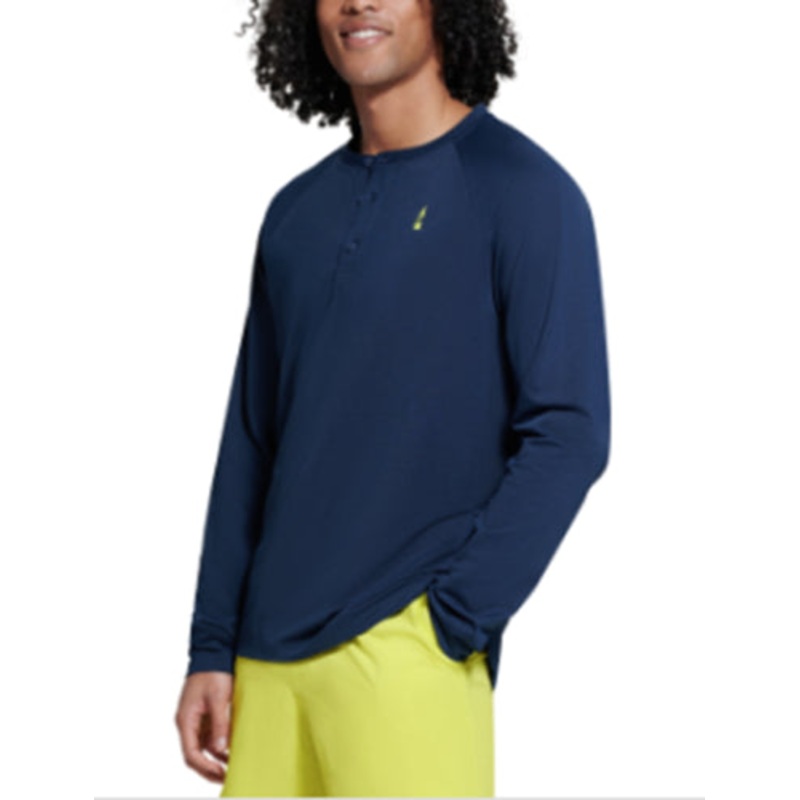 BASS OUTDOOR HILLTOP LONG SLEEVE HENLEY Blue Small