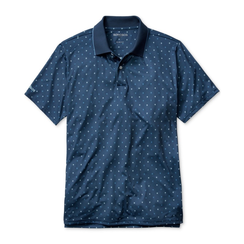 Bonobos Men Regular fit Short Sleeve Polo Shirt Medium Blue Floral