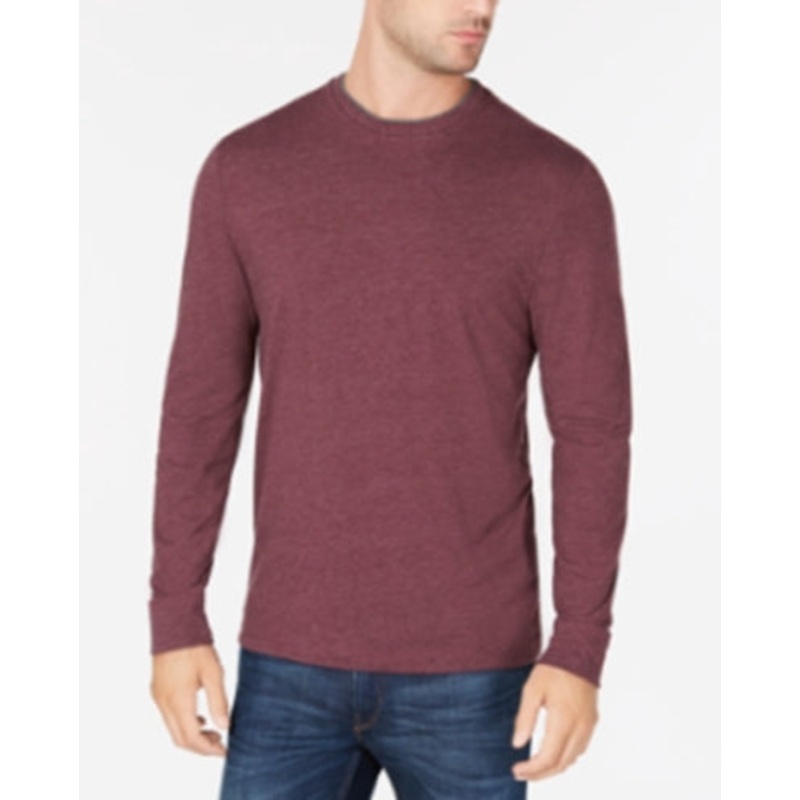 Club Room Mens Doubler Crewneck T-Shirt Red Plum Medium