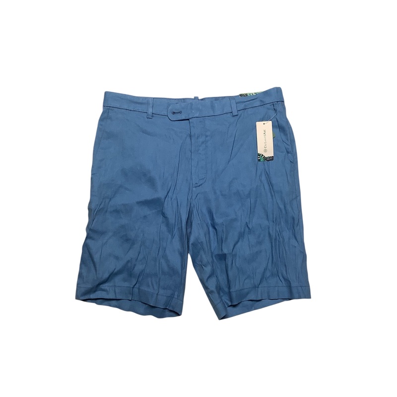 Cubavera Mens Regular fit Linen Chinos Shorts 34 Blue Solid