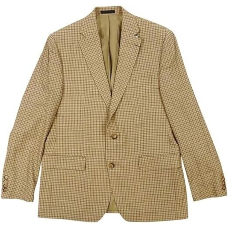 Lauren Ralph Lauren Men's Classic-Fit Ultraflex Blazer 44L Tan Check Sport Coat