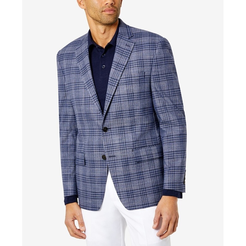 Lauren Ralph Lauren Men's UltraFlex Plaid Blazer 40R Sport Coat Blue