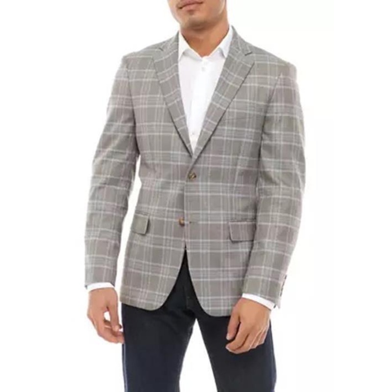Lauren Ralph Lauren Single Breasted 2 Button Front Sport Coat Blue Tan 43R
