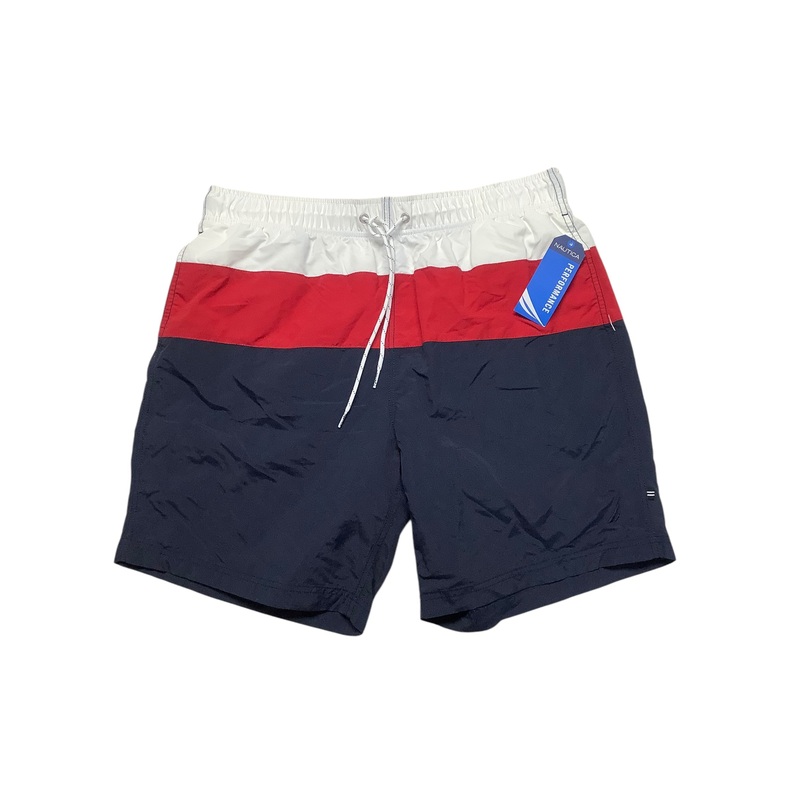 Nautica Mens Regular fit Swim Trunks Swimwear Large Red Solid