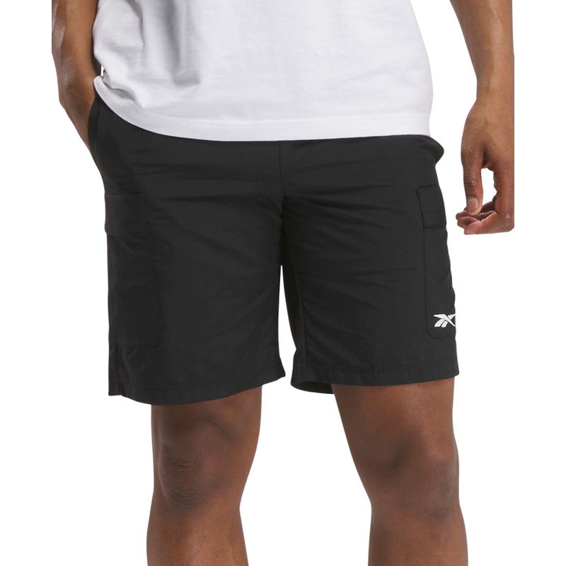 Reebok Men Regular fit Cargo Shorts Medium / 8 Black Solid