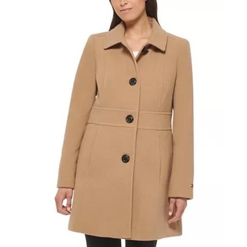 TOMMY HILFIGER Women's Peacoat Coat Camel XS Extra Small