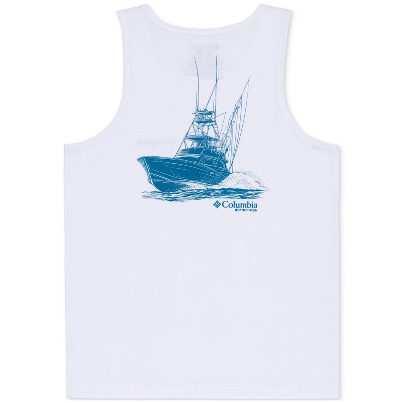 Columbia Men Regular fit Sleeveless Graphic Tank Top Shirt Small White Solid