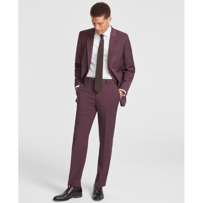 Nautica Mens Modern fit 2 Piece Suit 48 R / 43 Waist Red Solid