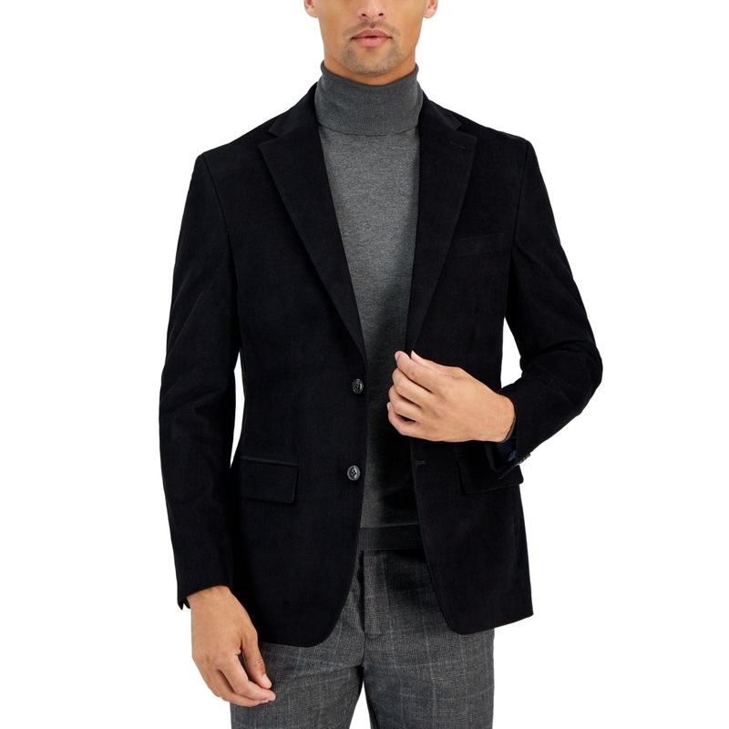 Tommy Hilfiger Mens Regular fit Sport Coat Blazer 46 R Black