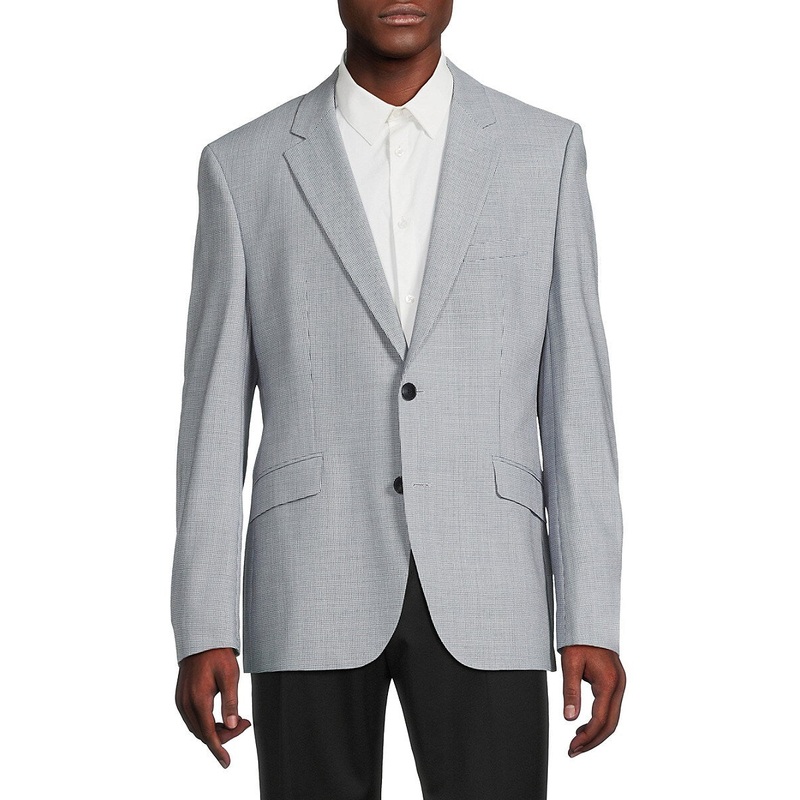 HUGO BOSS Mens Modern fit Sport Coat Blazer 44 R Blue Grey Plaid