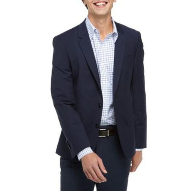 Hugo Boss Mens Slim fit Suit Jacket Blazer 40 L Navy Blue Solid