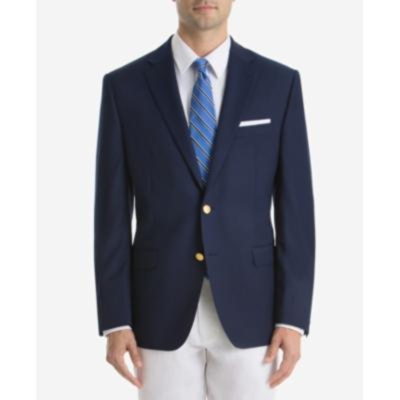 Lauren By Ralph Lauren Mens Classic fit Suit Jacket Blazer 36 S Navy Blue Solid