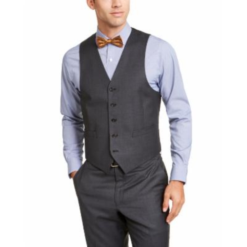 Lauren Ralph Lauren Mens Classic fit Button-Up Vest Large Grey Stretch
