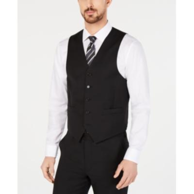 Lauren Ralph Lauren Mens Classic fit Button-Up Vest Small Black Stretch