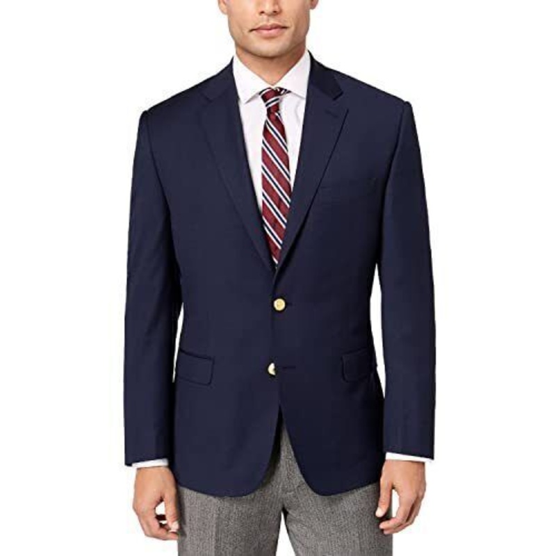 Lauren Ralph Lauren Mens Classic fit Suit Jacket Blazer 41 R Blue Solid Stretch