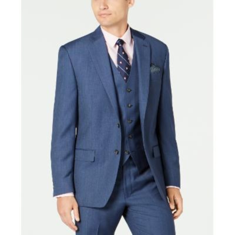 Lauren Ralph Lauren Mens Classic fit Suit Jacket Blazer 60 R Blue Solid