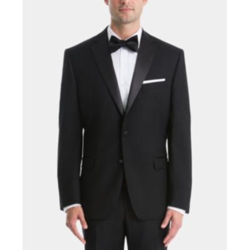 Lauren Ralph Lauren Mens Classic fit Tuxedo Suit Jacket Blazer 39 R Black Solid
