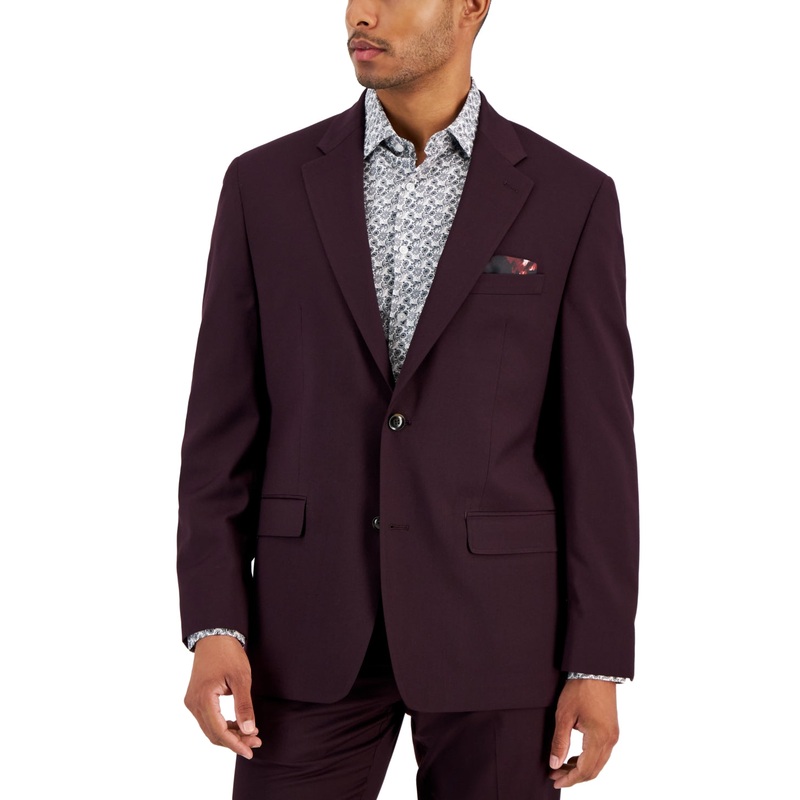 Sean John Mens Classic fit Suit Jacket Blazer 40 R Purple Solid