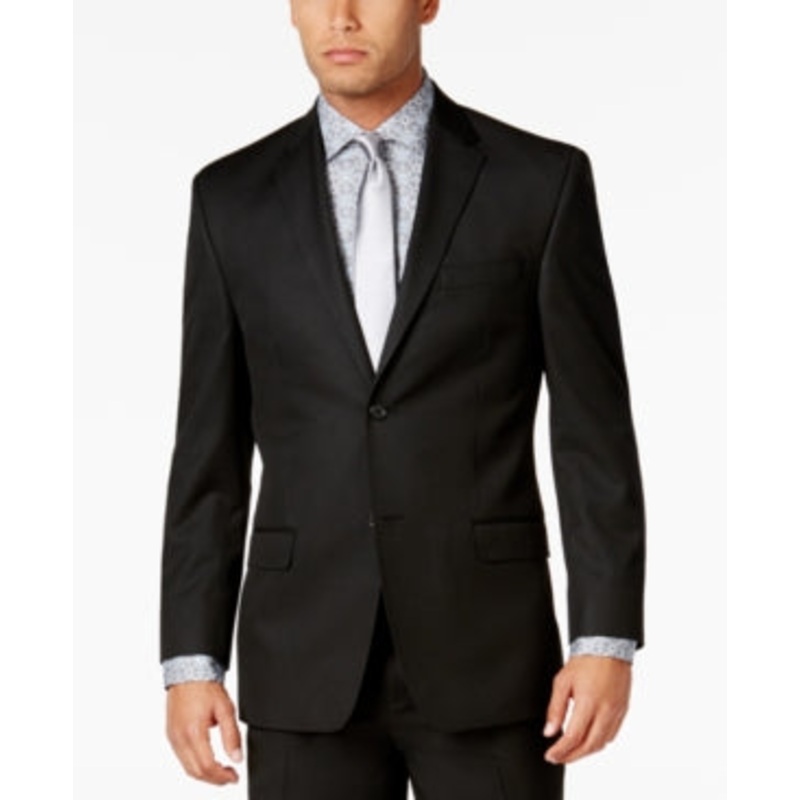 Sean John Mens Classic fit Suit Jacket Blazer 50 XL Black Solid