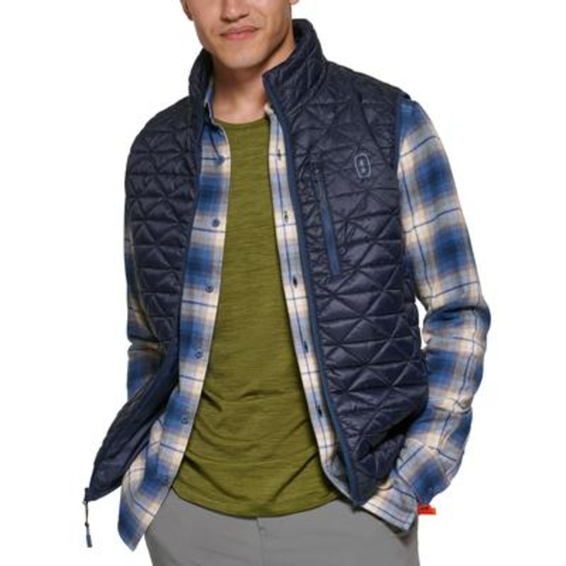 Bass Outdoor Mens Regular fit Puffer Jacket Vest Diamond Quilted  XL Blue Solid